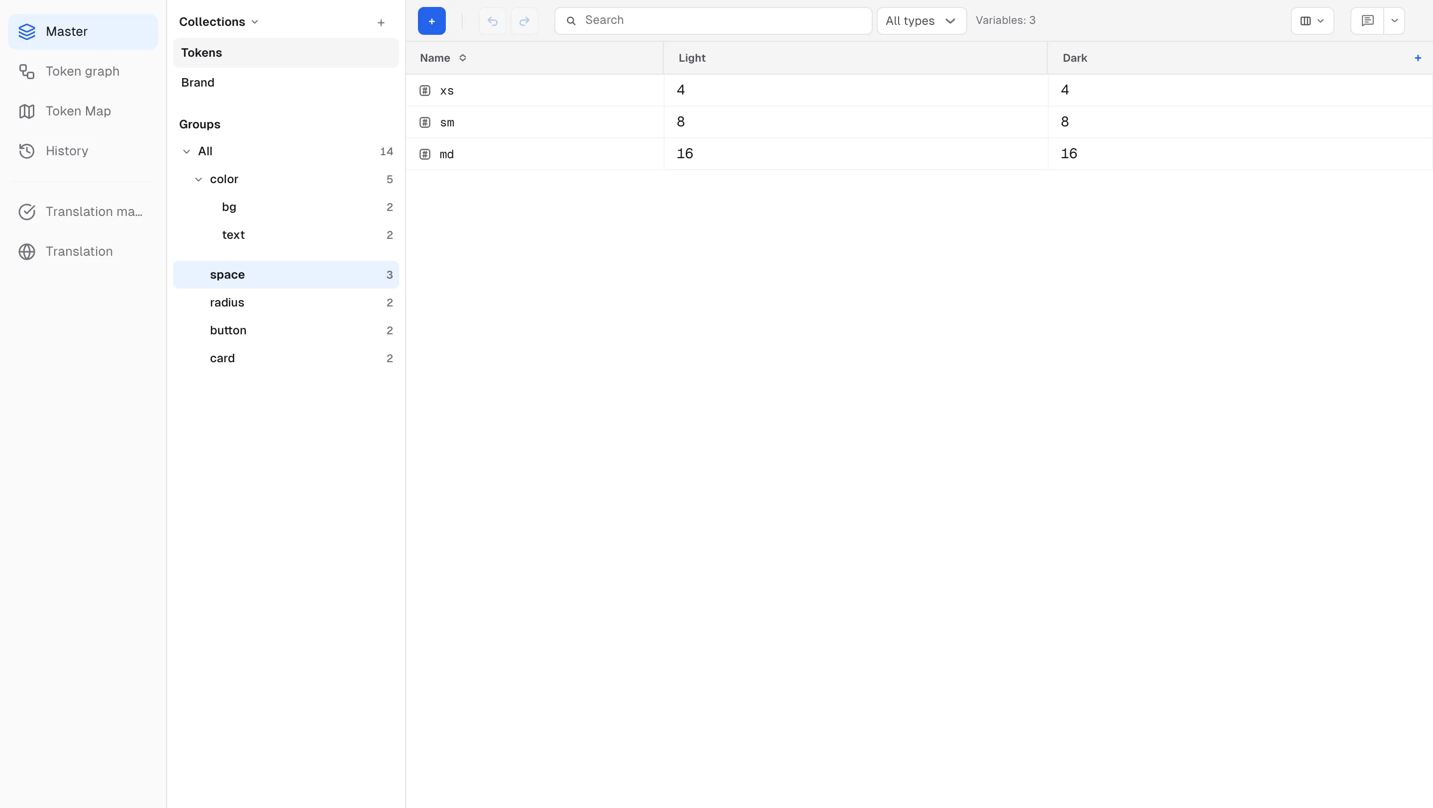 Picking a group filters the grid to that group